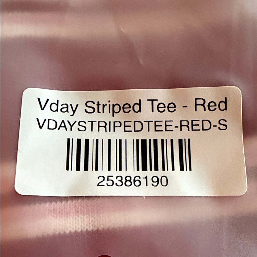 PARKE Small Women's Red & Pink Striped Short Sleeve Tee Shirt Valentine’s Drop - Picture 8 of 8